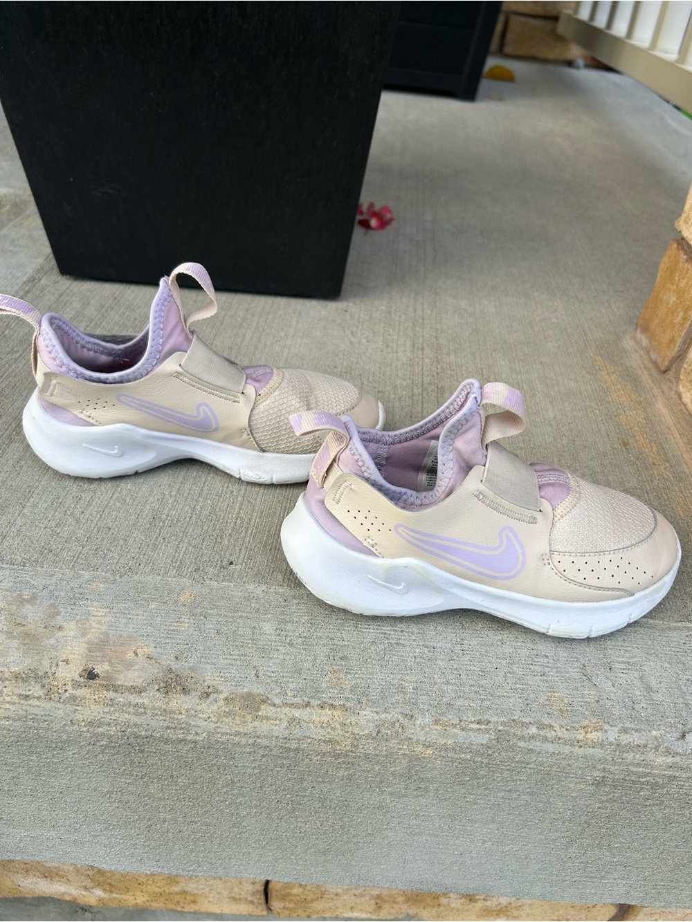 Nike Kids Slip-On Sneakers in Beige and Lilac